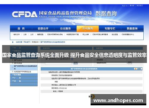 国家食品监管查询系统全面升级 提升食品安全信息透明度与监管效率